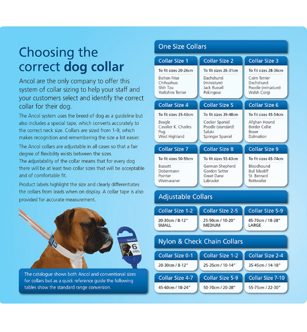 Dublin Dog Collar Size Chart