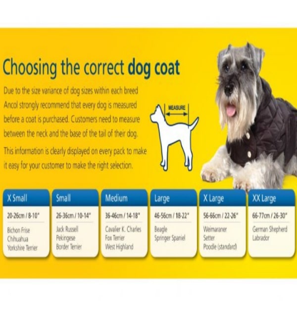 Ancol Dog coat size