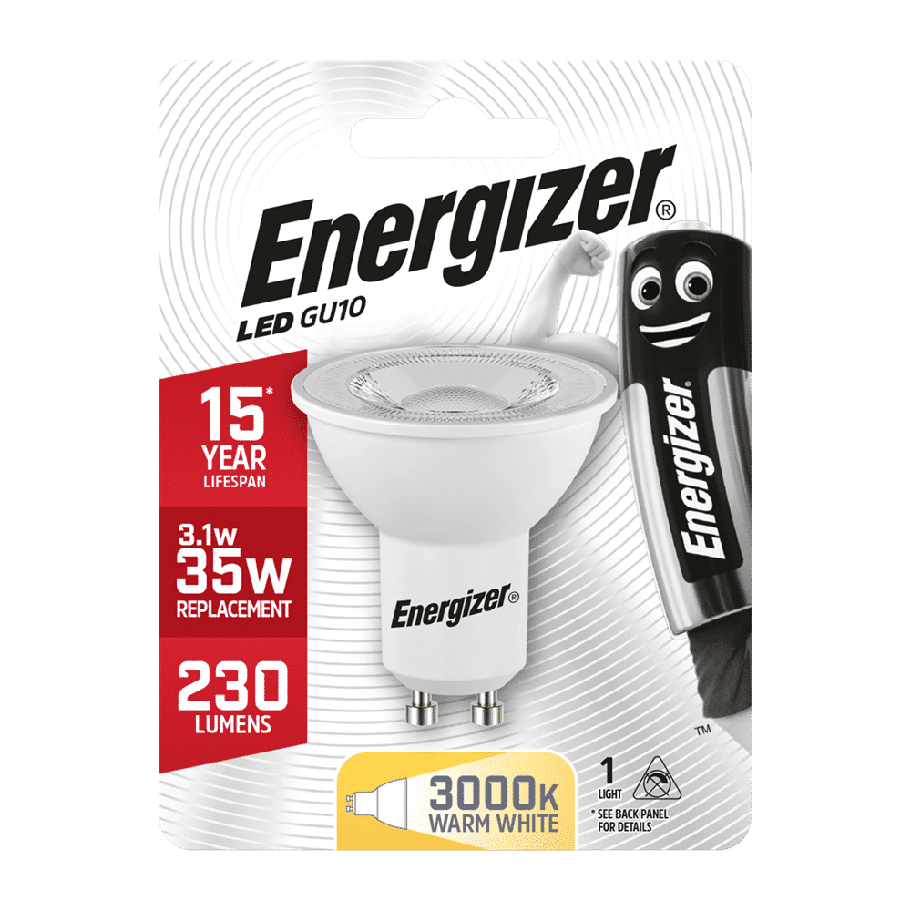 Energizer LED GU10 Warm White 35w = 3.1w