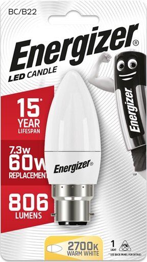 Energizer Led Candle BC/B22 Warm White 40w = 5.2w