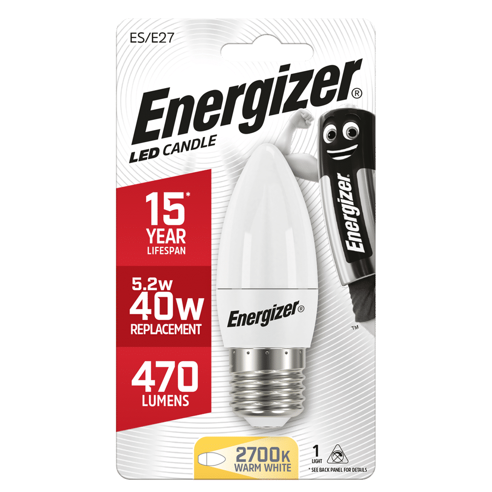 Energizer Led Candle ES/E27 Warm White 40w = 5.9w