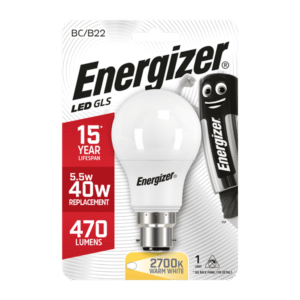 Energizer Led GLS BC / B22 Warm White 40w = 5.6w